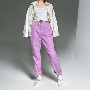 ESCADA Lavender Jeans Stretch Cotton Slim Straight Pants Long Inseam High Waist